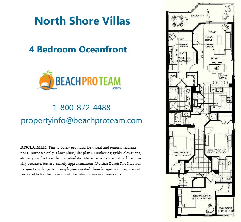North Shore Villas Floor Plan - 4 Bedroom Oceanfront